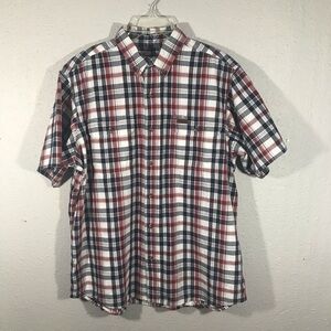 Red Head Brand CO Red, White, Blue Plaid Short Sleeve  Shirt size XL